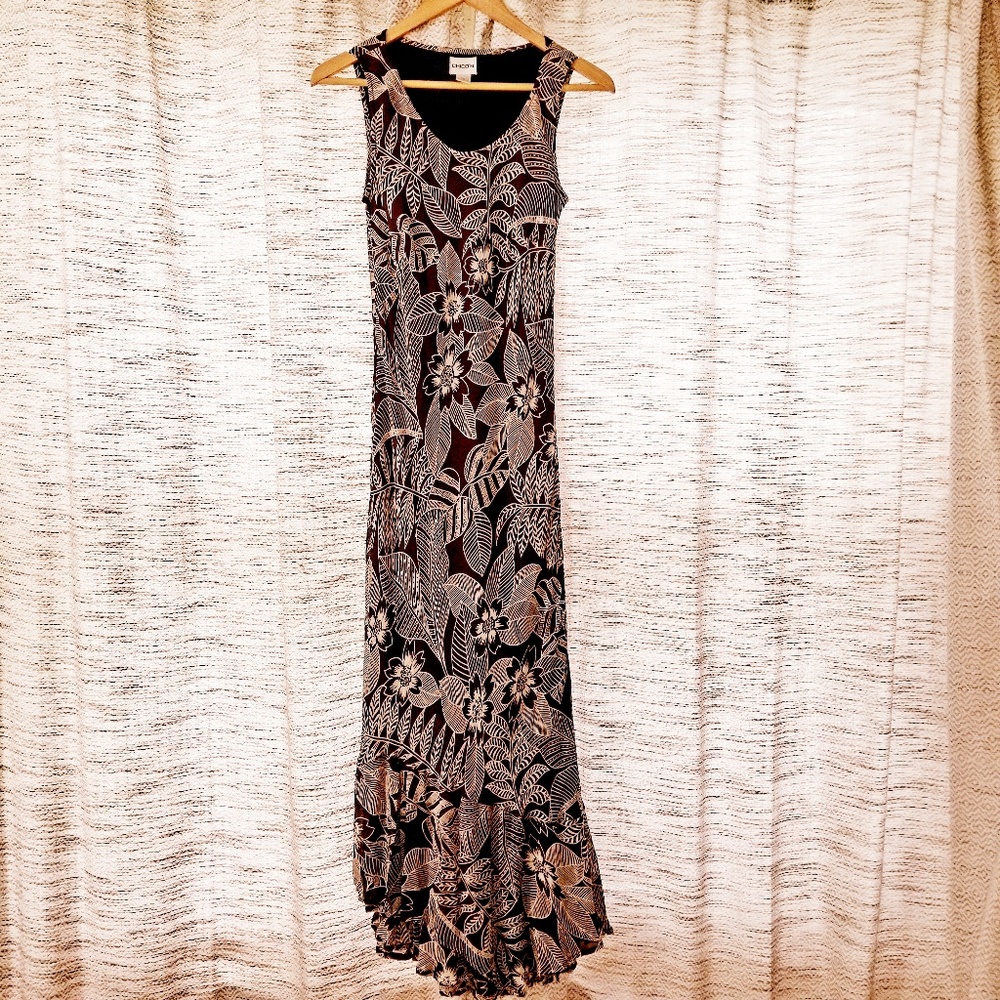 5/$25 Chico's Tropical Maxi Dress Brown Multi 4 - Picture 1 of 8